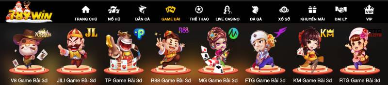 Các Nhà Cung Cấp Game Bài Hàng Đầu Tại 789WIN